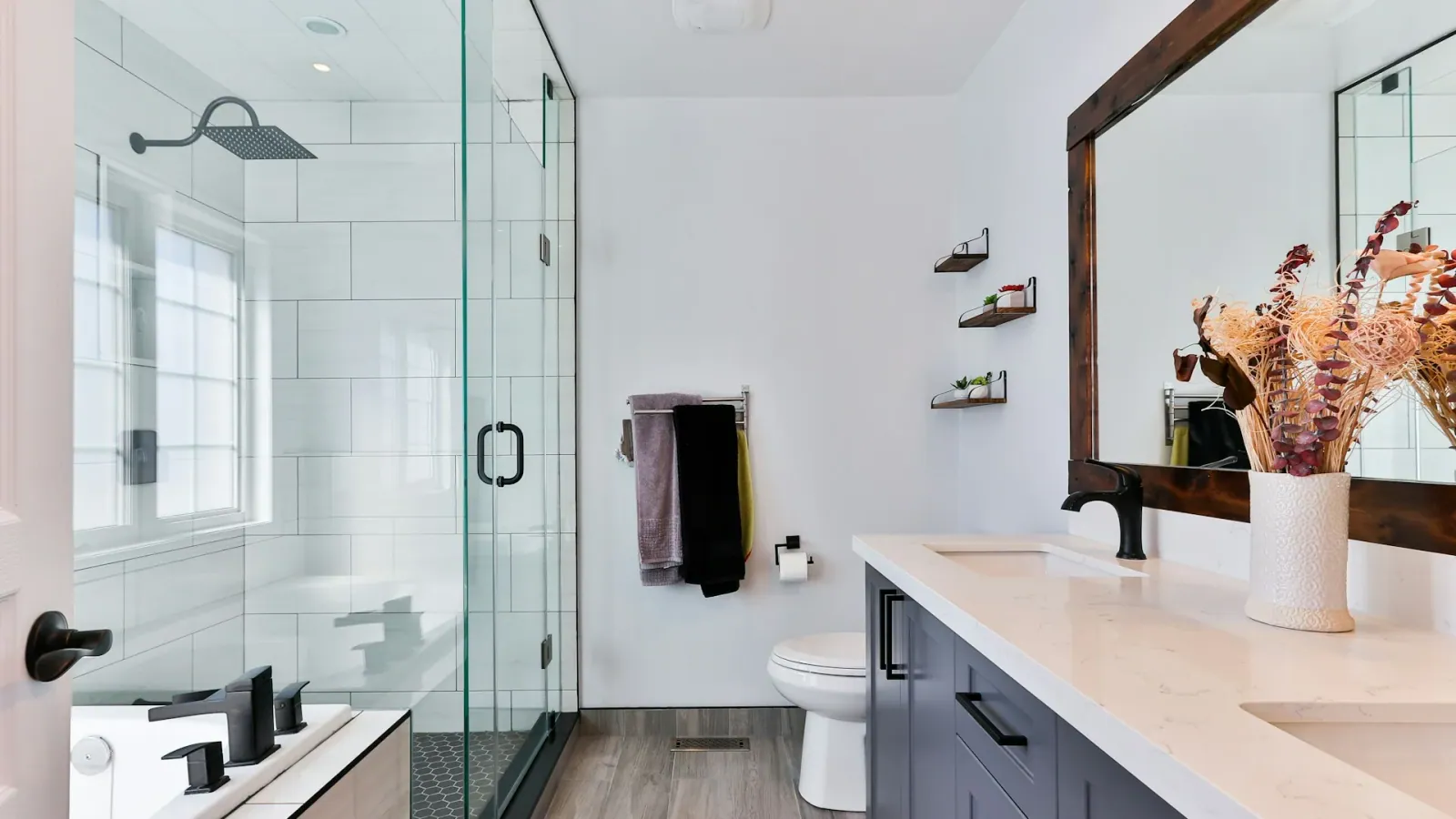 Copper piping and drainage inspection during bathroom rough-in